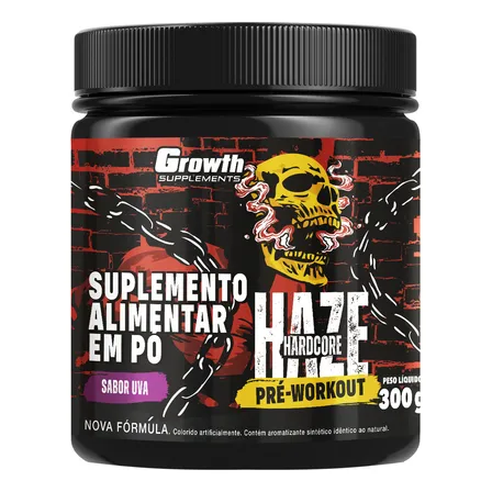 Pré-treino Haze Hardcore 300g Growth Supplements - Uva