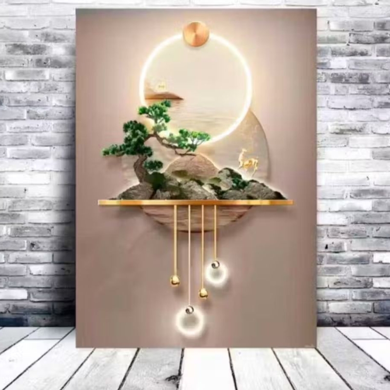 Painel Luminoso Moderno Paisagem Zen 3D - Decoração Sala e Quarto