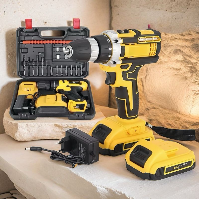 Parafusadeira Furadeira 12V 2 Baterias Com Maleta e Acessórios Completo