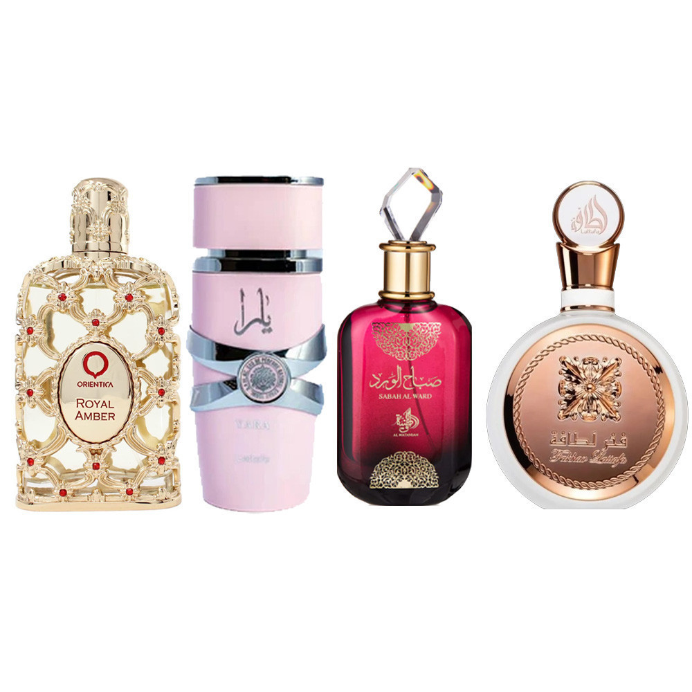 Kit 4 PERFUMES ARABE FEMININO DE QUALIDADE ESSENCIA CONCENTRADA GRIFE ALTA FIXAÇÃO REFIL SPRAY