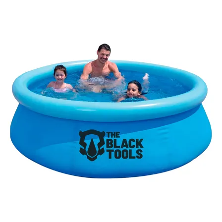 Piscina Inflável Redonda 1400l Resistente Circular Cor Azul 63x183cm Tbt-007 The Black Tools