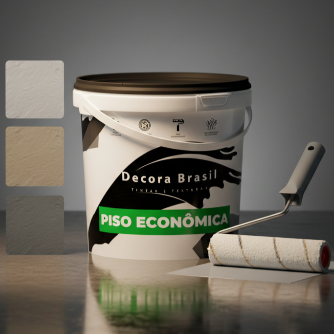 Tinta Piso Econômica Base d'água Externa Interna Decora Brasil Concreto Chão 3,6L 800ml Rendimento