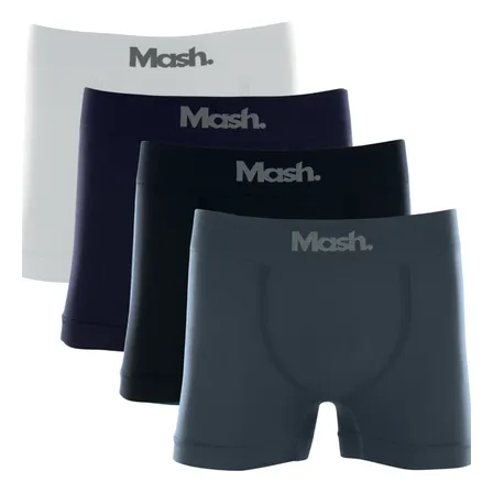 Kit Com 4 Cuecas Boxer Microfibra Mash Box Sem Costura