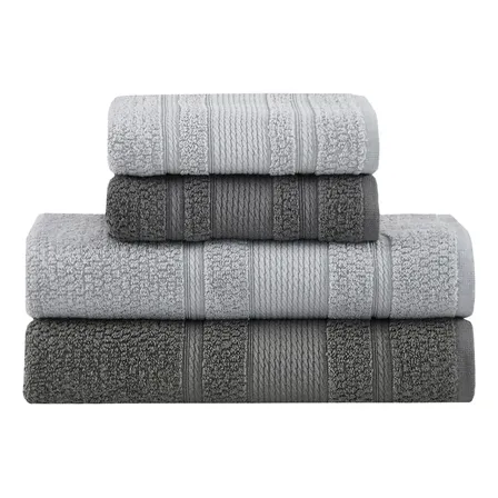 Jogo De Toalhas Buddemeyer Bella Extra Soft Banho 4 Grafite/cinza Lisa