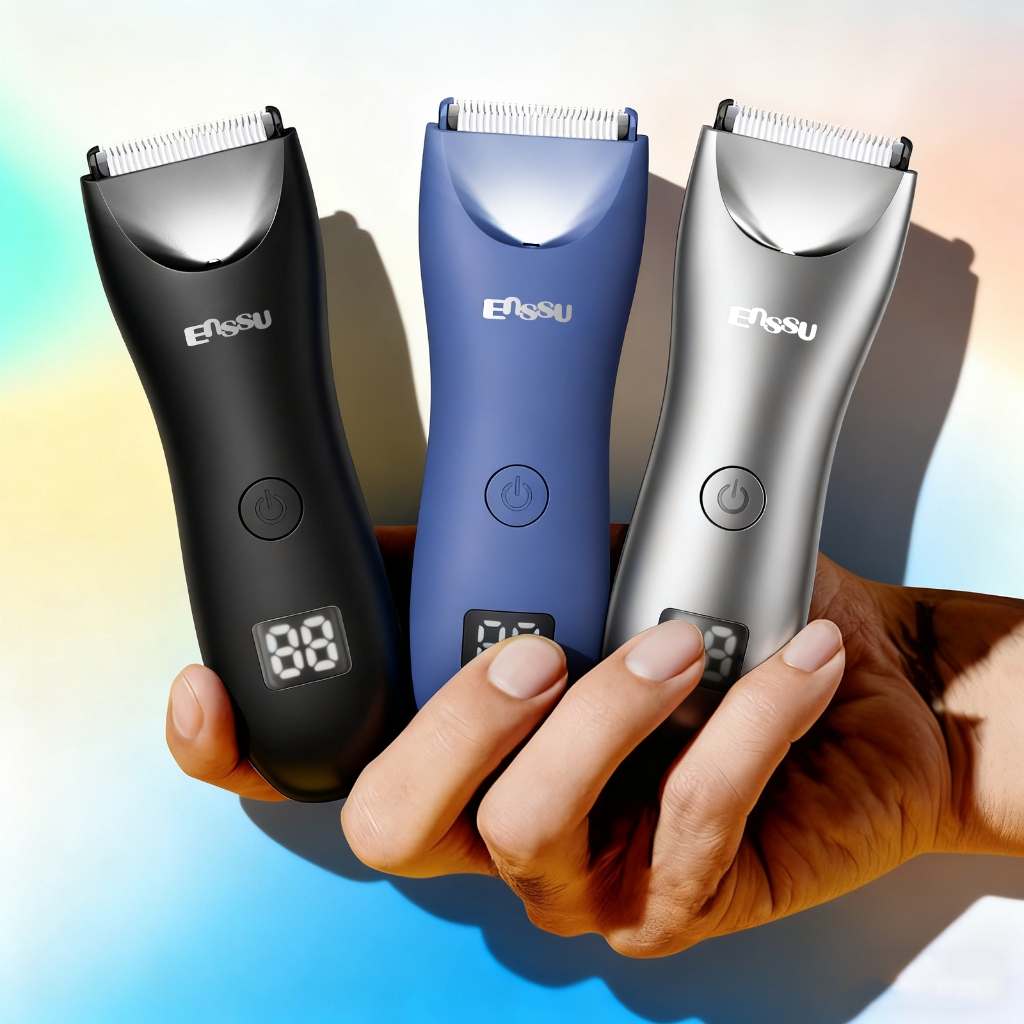 Aparador de Pelos Masculino Corpo Todo à Prova d’Água com Dock e Luz LED