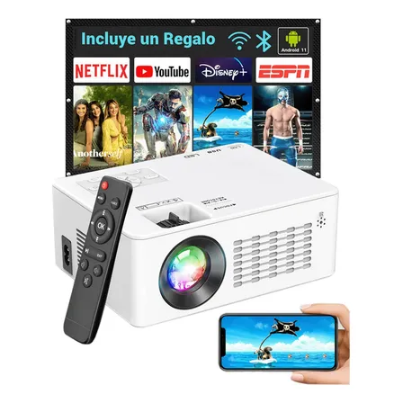 Projetor Profissional Android 4k Portátil 5g Wifi Full Hd Branco 127/220v