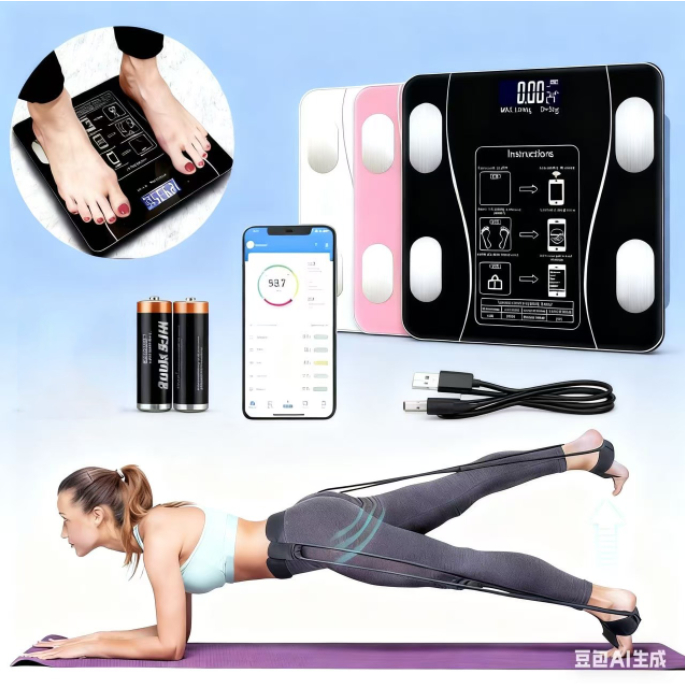 Balança De Bioimpedância USB Bluetooth Medição Corporal por App Até 180Kg de peso pequena doméstica