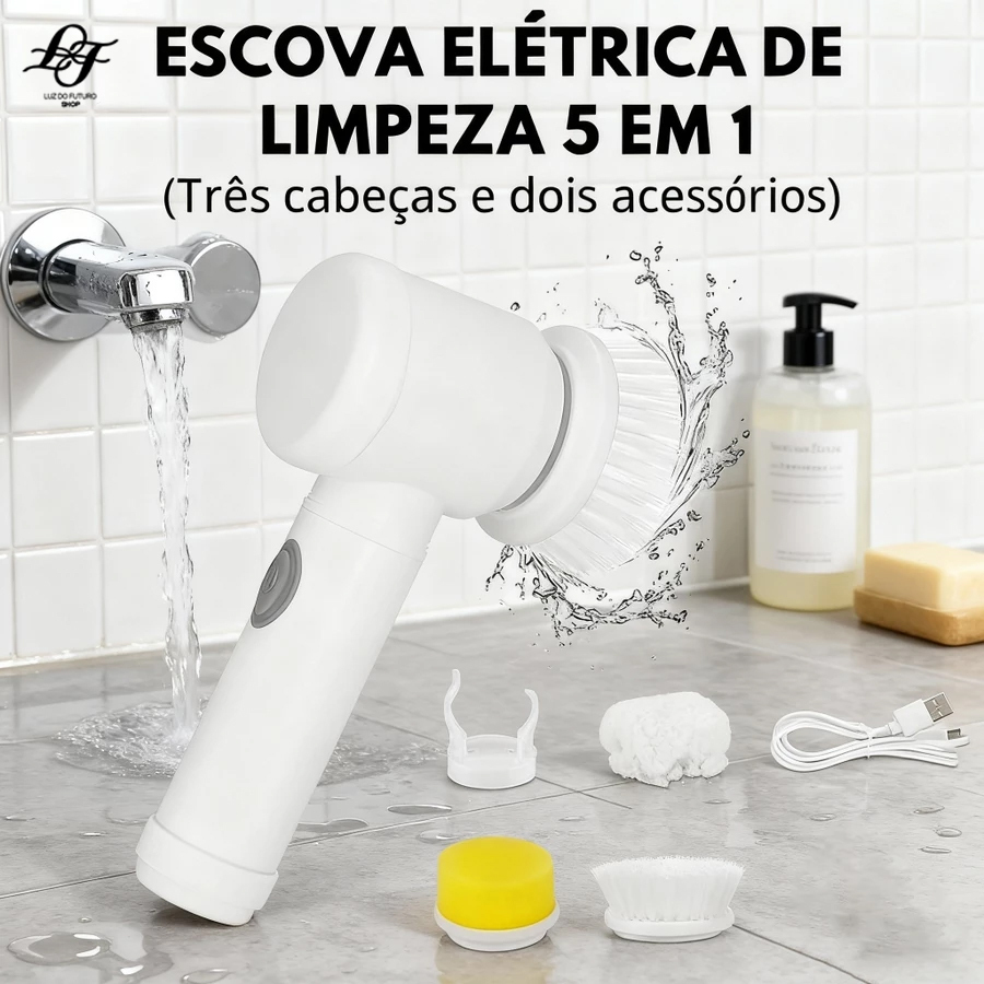 Escova de Limpeza Elétrica 5 em 1: A Solução Completa para Cozinha, Banheiro e Sapatos