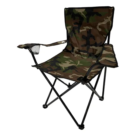 Cadeira Camping Dobravel Camuflada Porta Copo Ate 150kg Verde-musgo