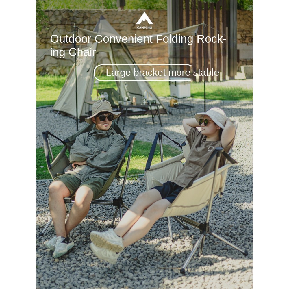 Ao ar livre dobrável liga de alumínio cadeira de balanço acampamento lazer almoço pausa portátil adulto cadeira balanço