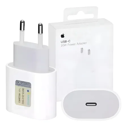 Carregador Fonte Apple iPad iPhone Turbo Usb-c 20w Original Branco