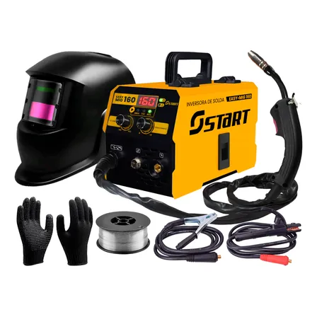 Maquina Inversora Solda Mig 160a 3 Em 1 Tig Lift Acessórios Amarelo 220v