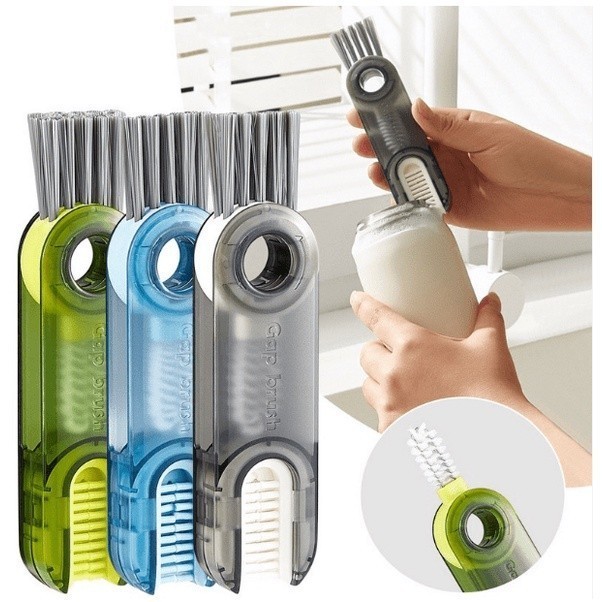 Escova Limpeza 3 Em 1 Garrafa e Copos Multifuncional Rotativa 360 Graus WL - 2421