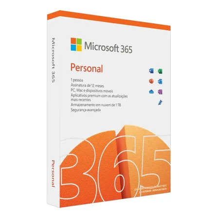 Microsoft 365 Personal Office 365 Apps 1tb - 1 Usuário Assinatura Anual