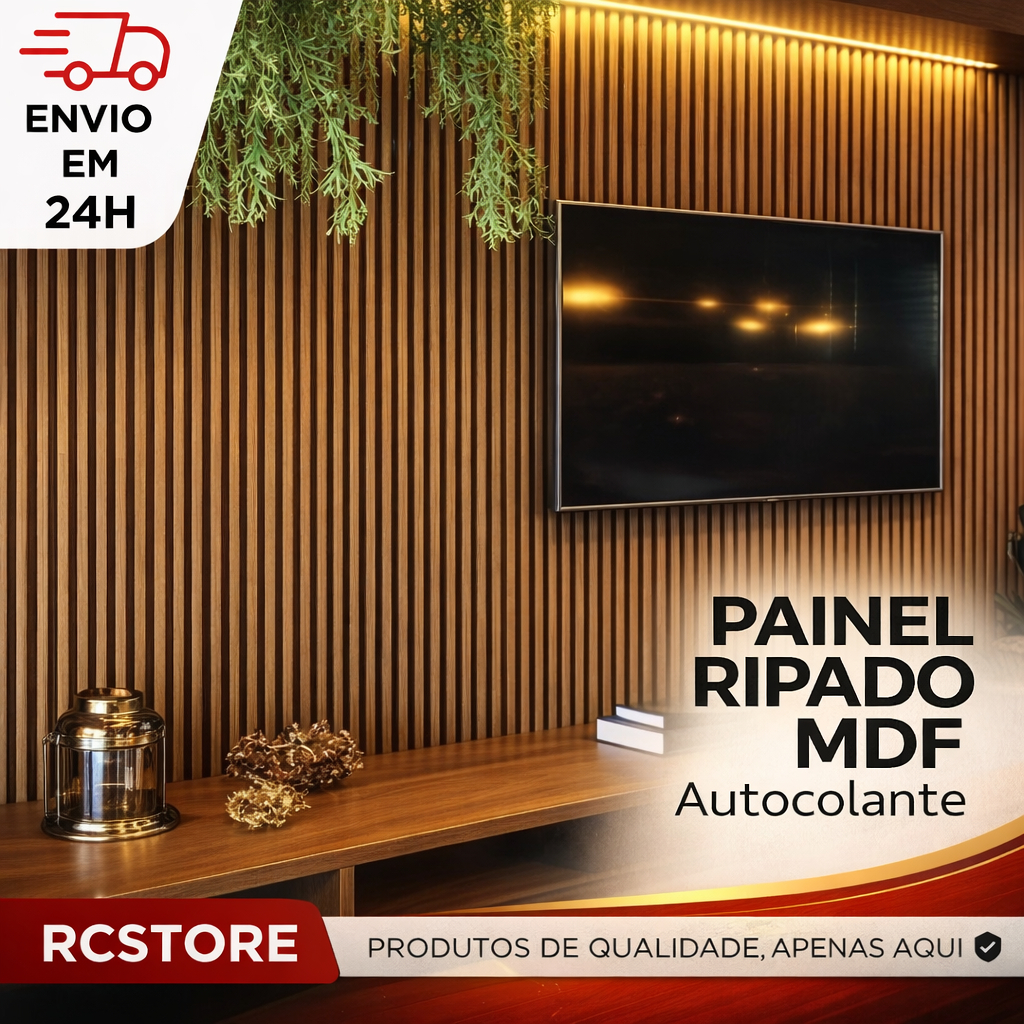 Kit Até 100 Placas Ripados Decorativo Adesiva 45x11 Painel Premium Alta Qualidade Sala Penteadeira