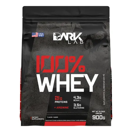 Whey Protein Concentrado 100% 900g Refil Dark Lab Sabor Baunilha