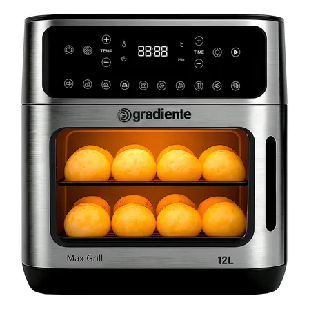 Fritadeira Elérica Air Fryer Forno Oven Gradiente Pgfo1200 12 Litros 4 Em 1 1600w Cor Preta