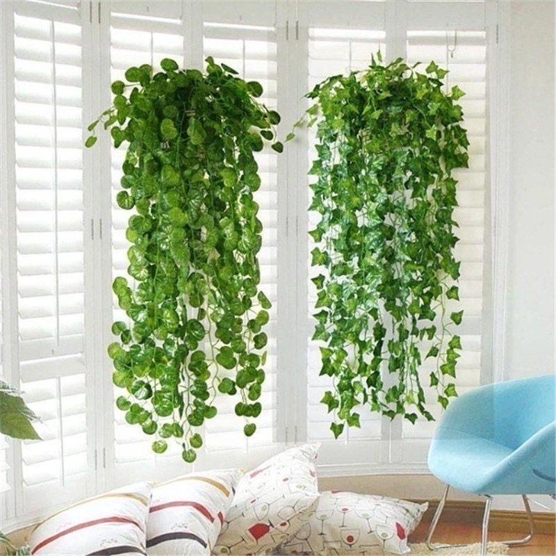 Planta Pendurada Verde Artificial Parede Folhagem Para Decoração e etc
