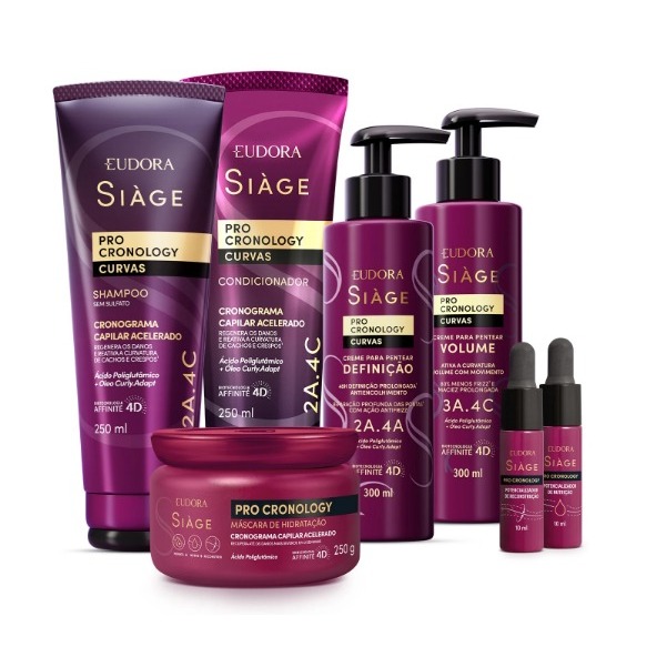 Siàge Pro Cronology Curvas ( Cabelos Cacheados e Crespos ) - Lançamento Eudora á escolher