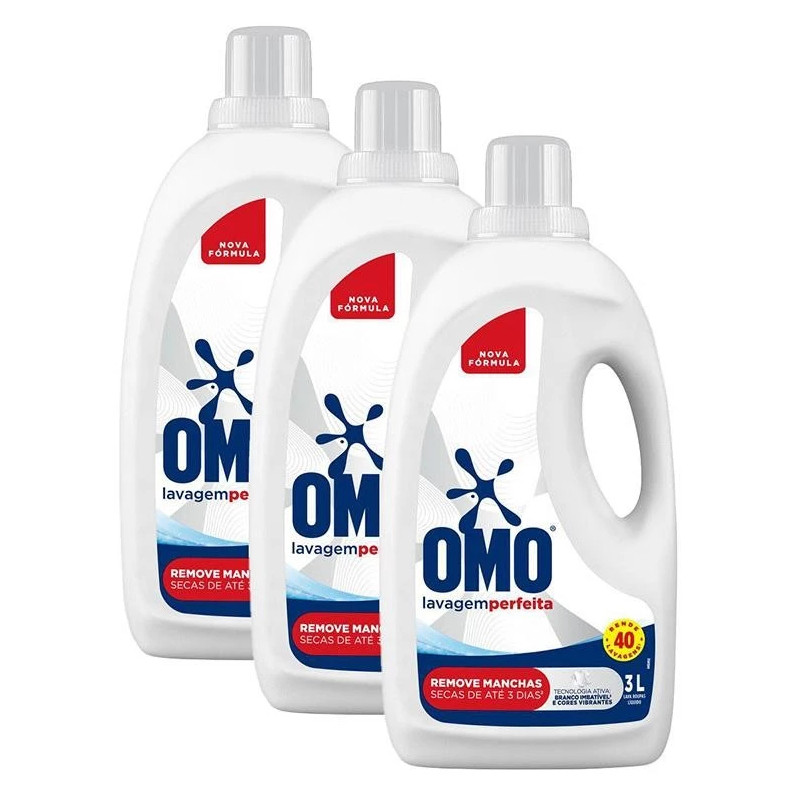 3 Sabão Líquido OMO Lavagem Perfeita 3 Litros