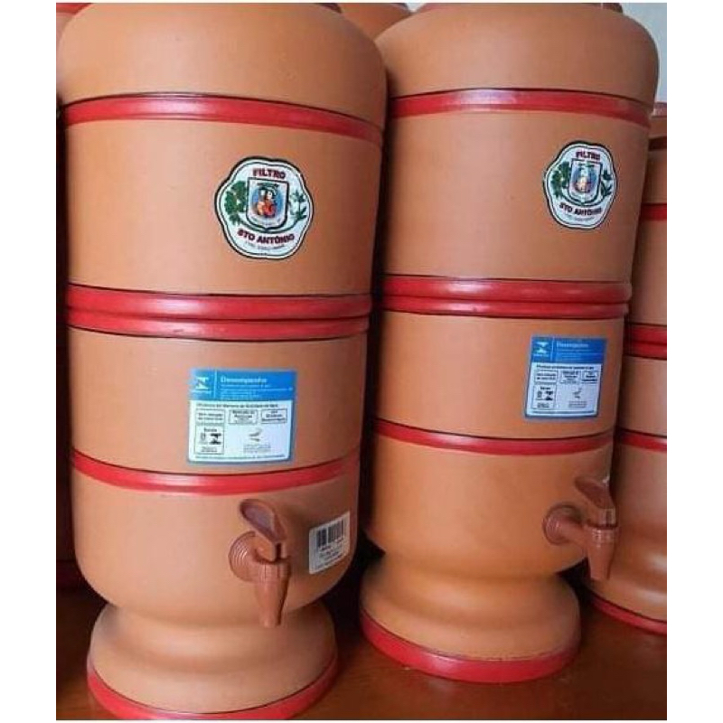 Filtro de barro 10L com vela carvão ativado