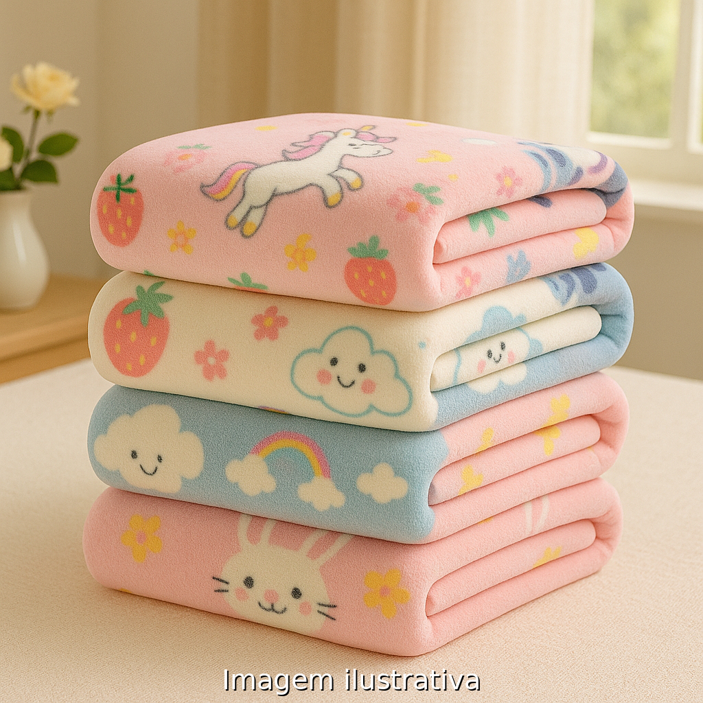2 Manta Cobertor Bebe Infantil Microfibra Antialérgico Preço Baixo Manta Cobertor Soft Infantil