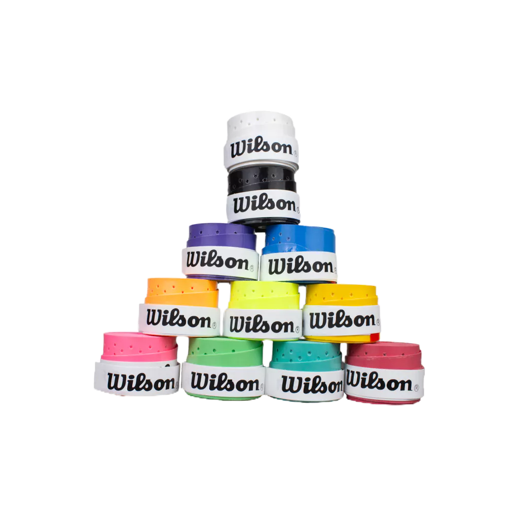 Kit Overgrip Wilson Pro Perfurado Pegajoso - Fita para Raquete de Tênis, Beach Tennis - Anti-Sweat