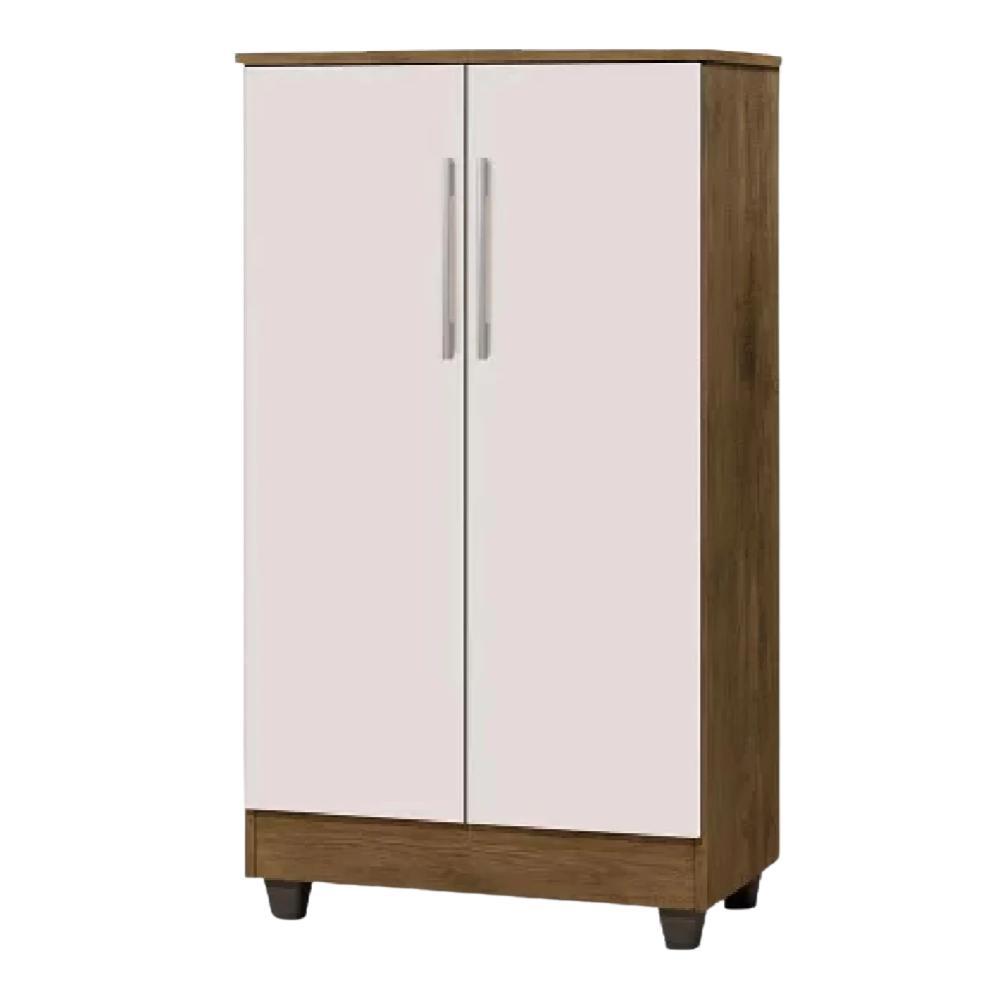 Armário Multiuso Organizador Lavanderia 2 Portas 1,18m Smart Jequitibá/Off White J&A