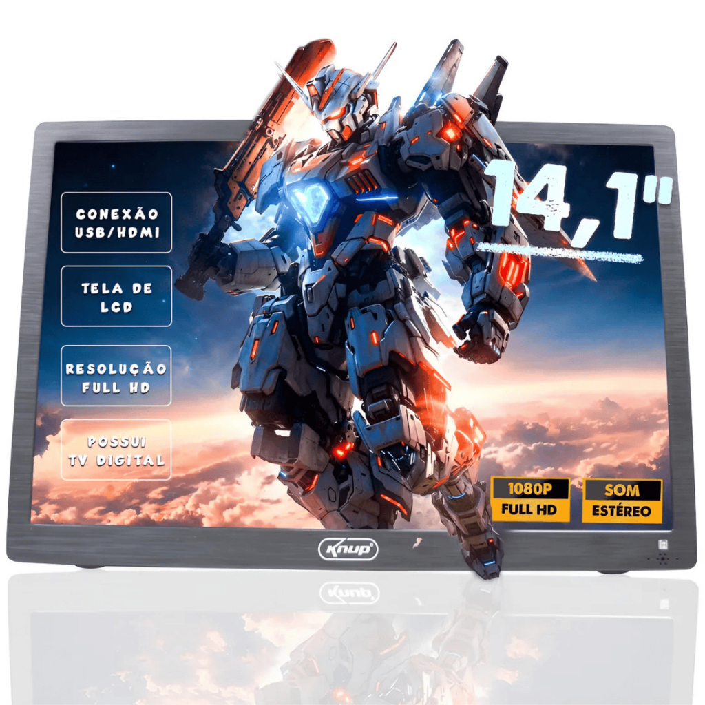 TV Portátil Digital 14.1 Polegadas LED HD 14 USB HDMI SD Controle Remoto Bivolt