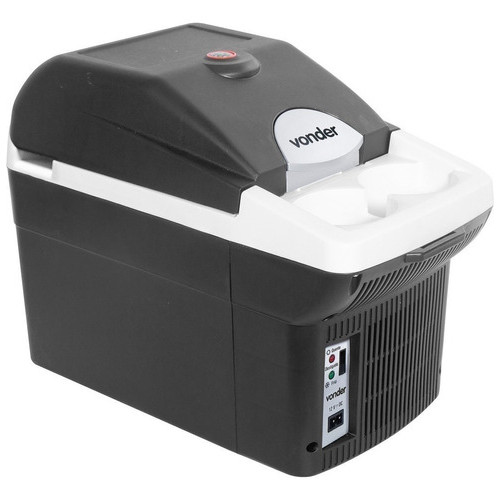 Mini Geladeira Refrigerador Portátil P/ Carro Caminhão Vonder 8 Litros 12v Cor Cinza Escuro