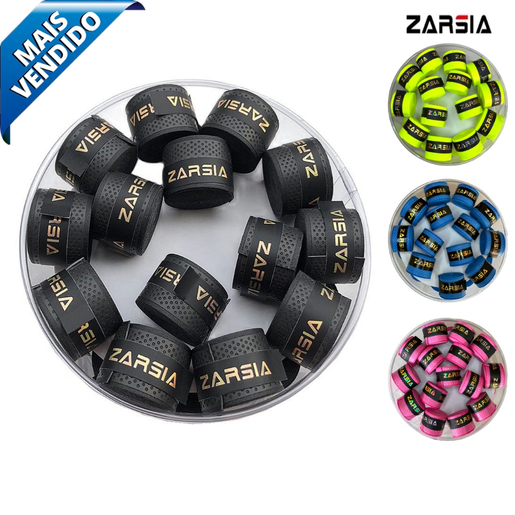 Overgrip Zarsia Pegajoso Profissional – Kit 3 Unidades | Tênis, Beach Tennis e Badminton
