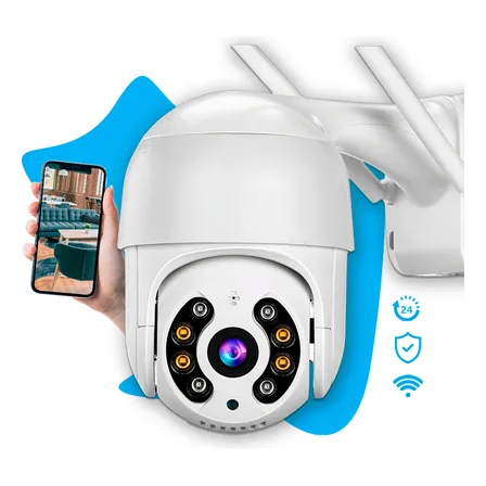 Câmera De Segurança Externa Maxnova Ptz Wi-fi 360° 4mp Full Hd À Prova Dágua Branco