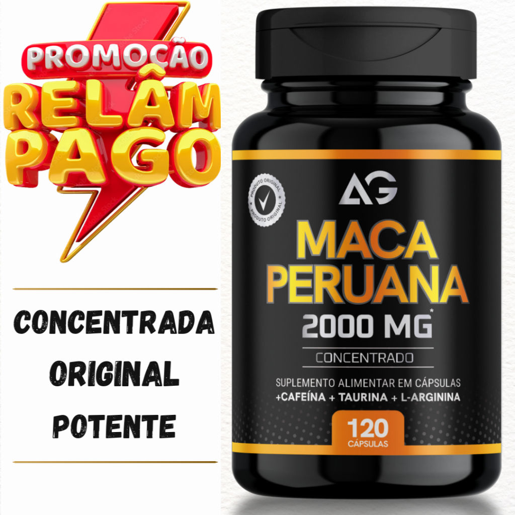 Suplemento Mac.Peruana Concentrada Original 120 Cáps 2000mg/Porção C/ Ativos Estimulantes Qualidade
