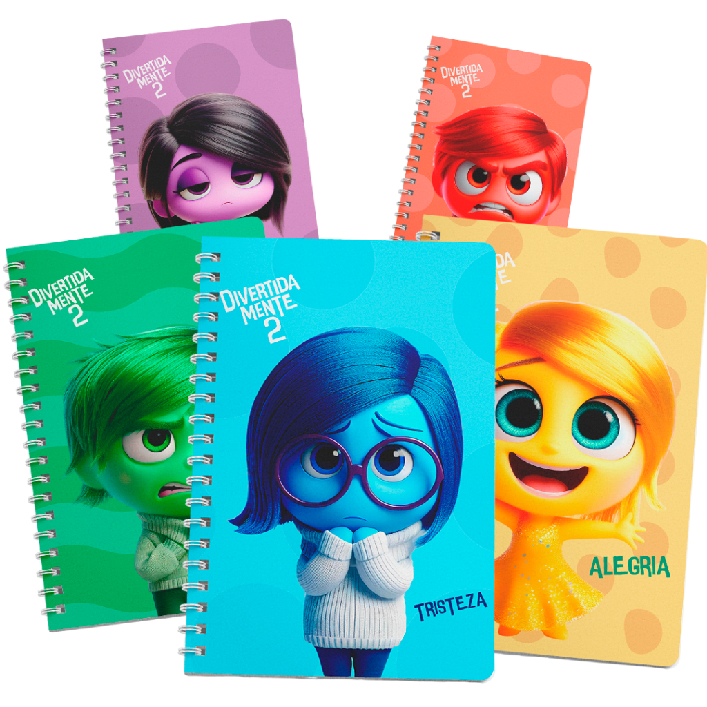 Caderno Divertidamente - Personagens - 1 materia - 96 folhas