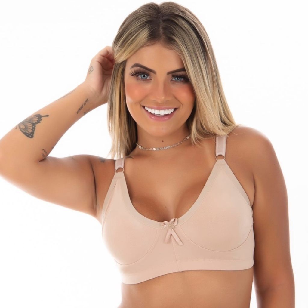 PROMOCAO Sutiã Sem Bojo De Sustentação Reforçado Alça Larga Plus Size