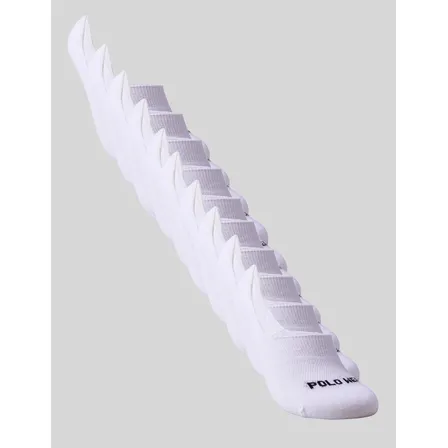 Kit 12x1 Meias Polo Wear Day By Day 39/43 Sapatilha Branco Logo 39/43