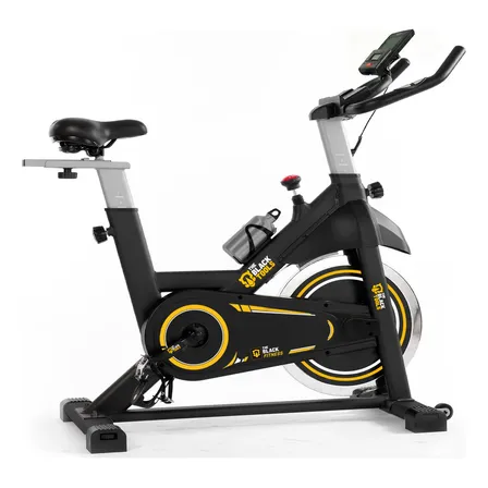 Bicicleta Ergométrica Para Spinning Fitness Mecanica Com Roda De Inércia De 20kg Bike Fbe2000 The Black Tools Preto/amarelo