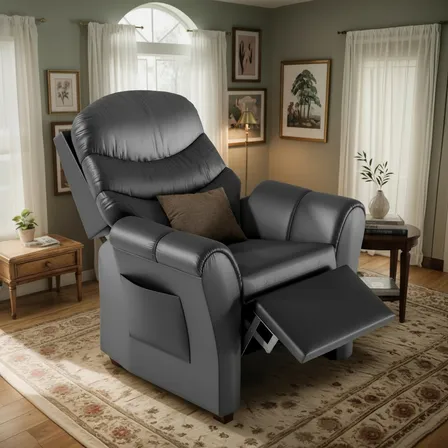 Poltrona Reclinável Papai E Mamãe Para Sala De Tv -klm Store Preto Liso