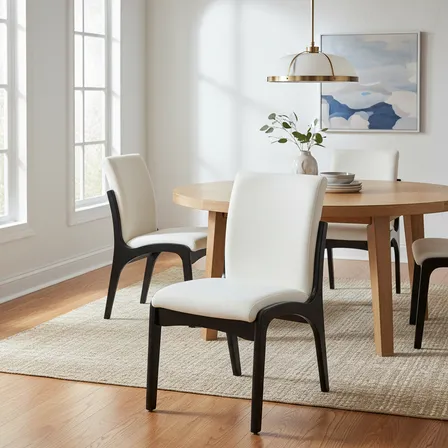 Cadeira Yumi Madeira Estofado Conforto Decor Moderna Preta