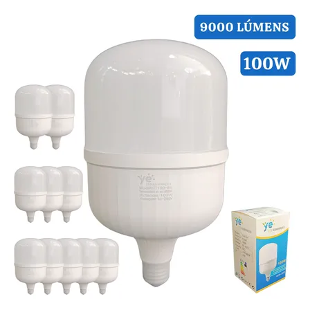 Kit 10 Lâmpada Led Bulbo 100w E27 6500k Branco Frio 127/220v Branco-frio