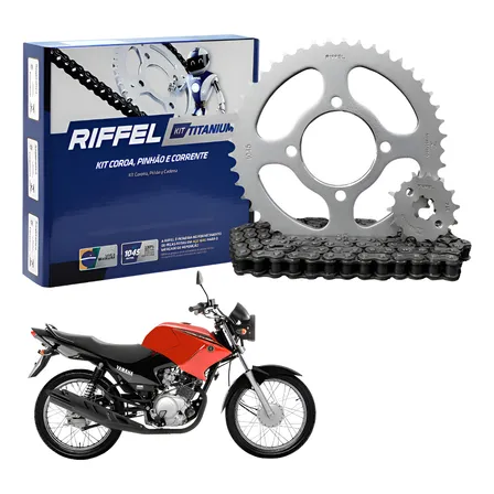 Kit Relação Transmissão Yamaha Ybr Factor 125 2000 Á 2016 Prateado