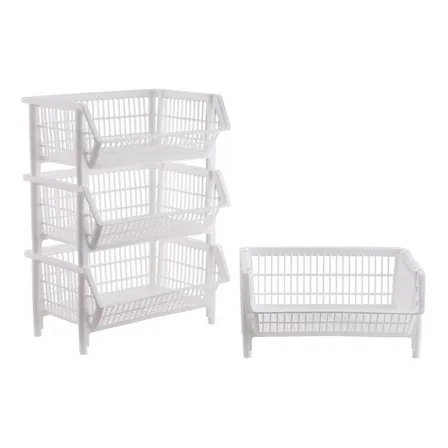 Kit 10 Cesto Expositor Organizador Grande 58cm Nº03 Branco Branco
