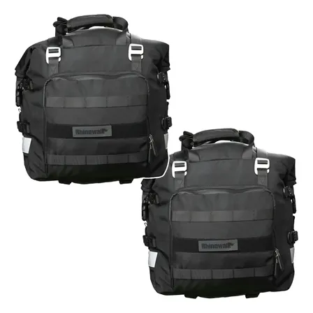 2 Bolsas Mochila Impermeável 20-25 L Alforge Lateral Univ.