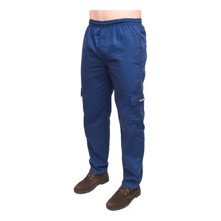 Calça Masculina Brim Extra Plus Size Elástico Cordão Grande