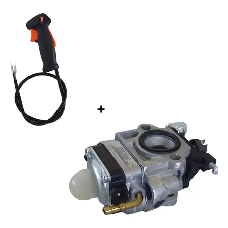 Kit Punho Acelerador + Carburador Roçadeira Husqvarna 131r