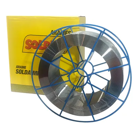 Arame Solda Mig Inox 308lsi Ø0,80mm Rolo 15kg Soldex Resistência Corrosão Prateado