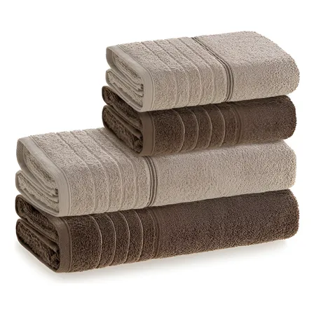 Jogo De Toalhas 4 Peças Fio Cardado 100 Algodão Softmax Bressan Karsten Lunar/gris