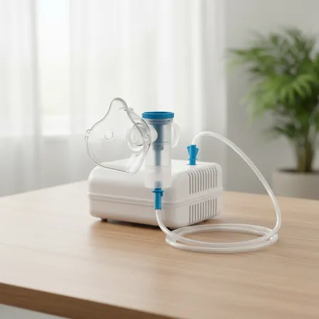 Inalador Silencioso Portátil Bivolt Airplus Branco E Azul Branco E Azul 127/220v