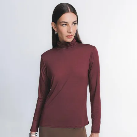 Blusa Feminina Insider Tech T-shirt High Neck Manga Longa