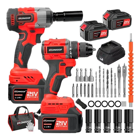 Kit 2 Chaves De Impacto Parafusadeira Furadeira 2 Bateria Vermelho 110/127/220v 60